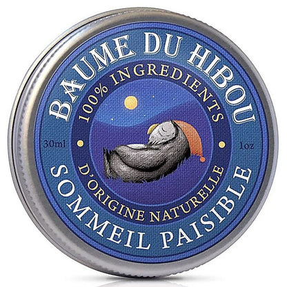 Baume du Hibou – Baume du Sommeil Paisible aux Huiles Essentielles Apaisantes (Lavande, Petit Grain, Patchouli) – Base Olive & Cire d’Abeille – 30 ml