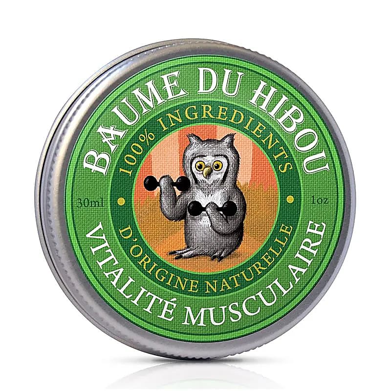 Baume du Hibou - Baume musculaire enrichi en extraits végétaux - S’utilise avant le sport ou effort musculaire pour préparer au mieux les muscles, et après l’effort pour décontracter et délasser les muscles endoloris – 30 ml