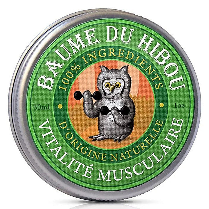 Baume du Hibou - Baume musculaire enrichi en extraits végétaux - S’utilise avant le sport ou effort musculaire pour préparer au mieux les muscles, et après l’effort pour décontracter et délasser les muscles endoloris – 30 ml