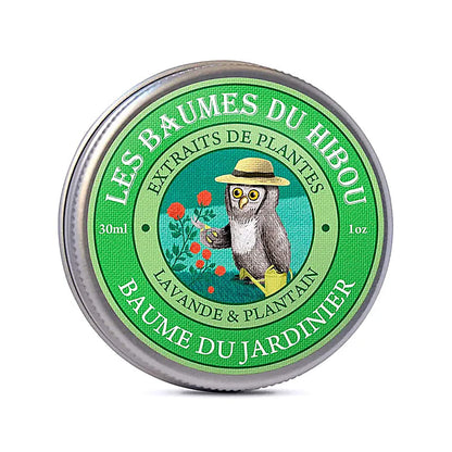 Baume du Hibou 'Jardin & Travaux' – Enrichi en calendula et plantain à feuilles larges, ce baume est votre compagnon idéal après le jardinage ou travaux divers, apaisant les rougeurs et irritations... - 30 ml