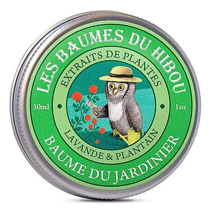 Baume du Hibou 'Jardin & Travaux' – Enrichi en calendula et plantain à feuilles larges, ce baume est votre compagnon idéal après le jardinage ou travaux divers, apaisant les rougeurs et irritations... - 30 ml