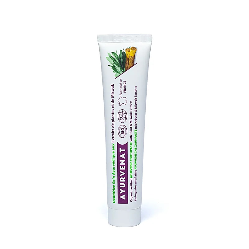 Dentifrice Ayurvenat Bio – Tube Végétal en Canne à Sucre, Sans Plastique ni Boîte Carton, Écoresponsable – 75 ml