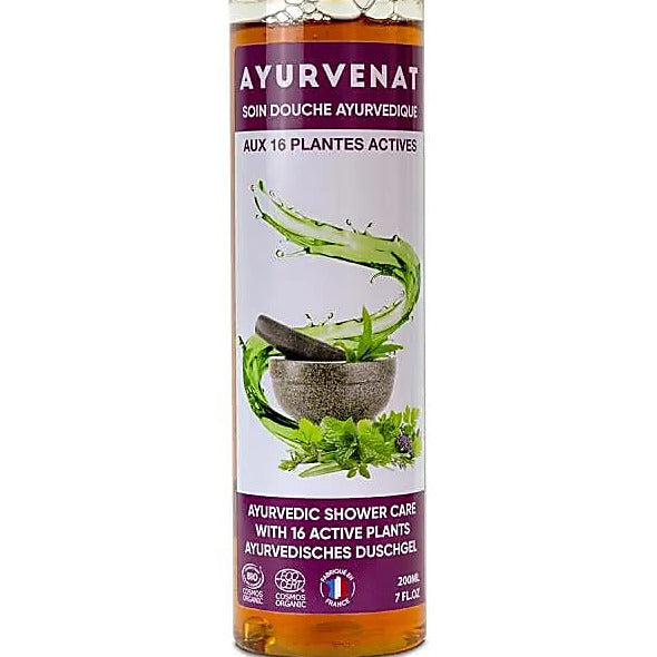 Ayurvedic Shower Gel with 16 Active Plant Extracts – Anti-Stress &amp; Vital Energy, with Neem and Amalaki – 200 ml