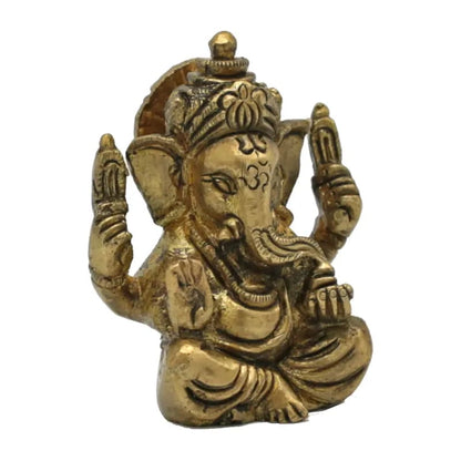 Sélection de Ganesh en métal (laiton), de 5 à 20 centimètres de haut. 2 Modèles avec de vraies pierres sertis. Parfait dans une salle de Méditation, Autel, Collection, Exposition...!