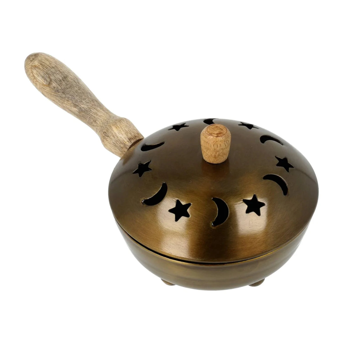 Pot porte-encens avec couvercle et poignée, ± 9 x 22 cm - 200 gr. - Facile pour manipuler en toute sécurité. Convient pour tout type d'encens !