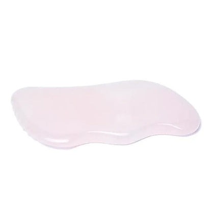 Gua Sha en forme de vague/ poignée en quartz rose – Pierre de massage 9 × 5 × 1,2 cm pour visage et corps - Vendu par 2 !