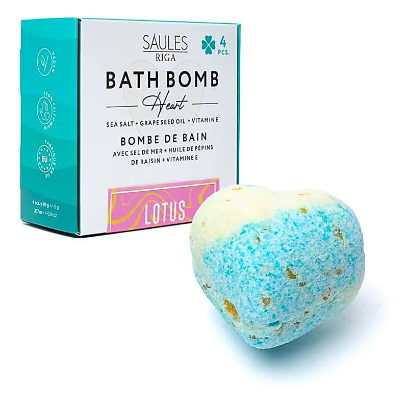 Bombes de Bain Saules Fabrika à l’Huile de Pépins de Raisin & Sel Marin – Relaxantes et Nourrissantes – Lot de 4 (90 g)