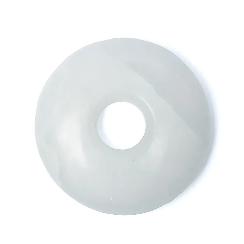 Superbe donut XXL - Une grande pierre décorative en sélénite - Parfaite comme pièce maîtresse ou outil énergétique. - 19 x 4 cm - 1600 gr.