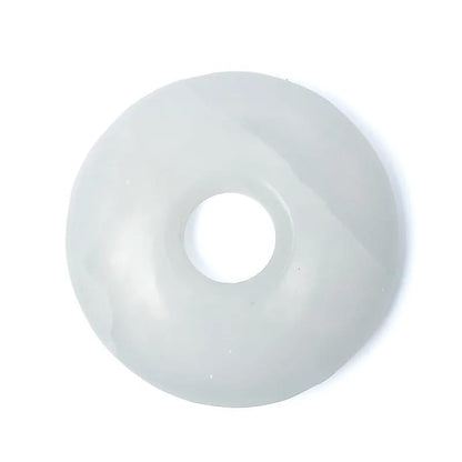 Superbe donut XXL - Une grande pierre décorative en sélénite - Parfaite comme pièce maîtresse ou outil énergétique. - 19 x 4 cm - 1600 gr.