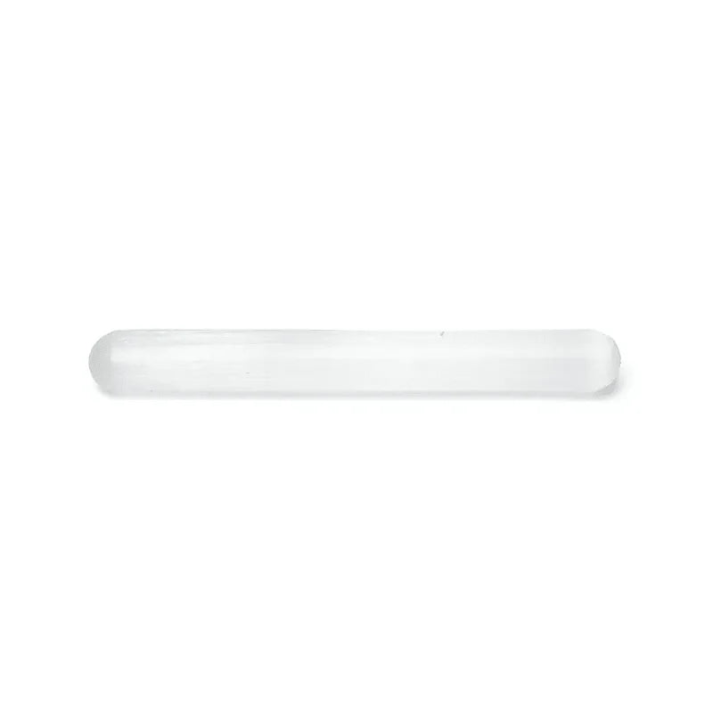 Bâton de massage en sélénite avec pointes arrondis – 15,2 x 2 cm - 80 gr.