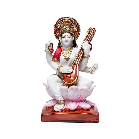 Saraswati avec sitar, taille de 19 x 10 centimètres - 454 grammes !