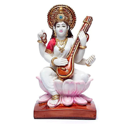 Saraswati avec sitar, taille de 19 x 10 centimètres - 454 grammes !