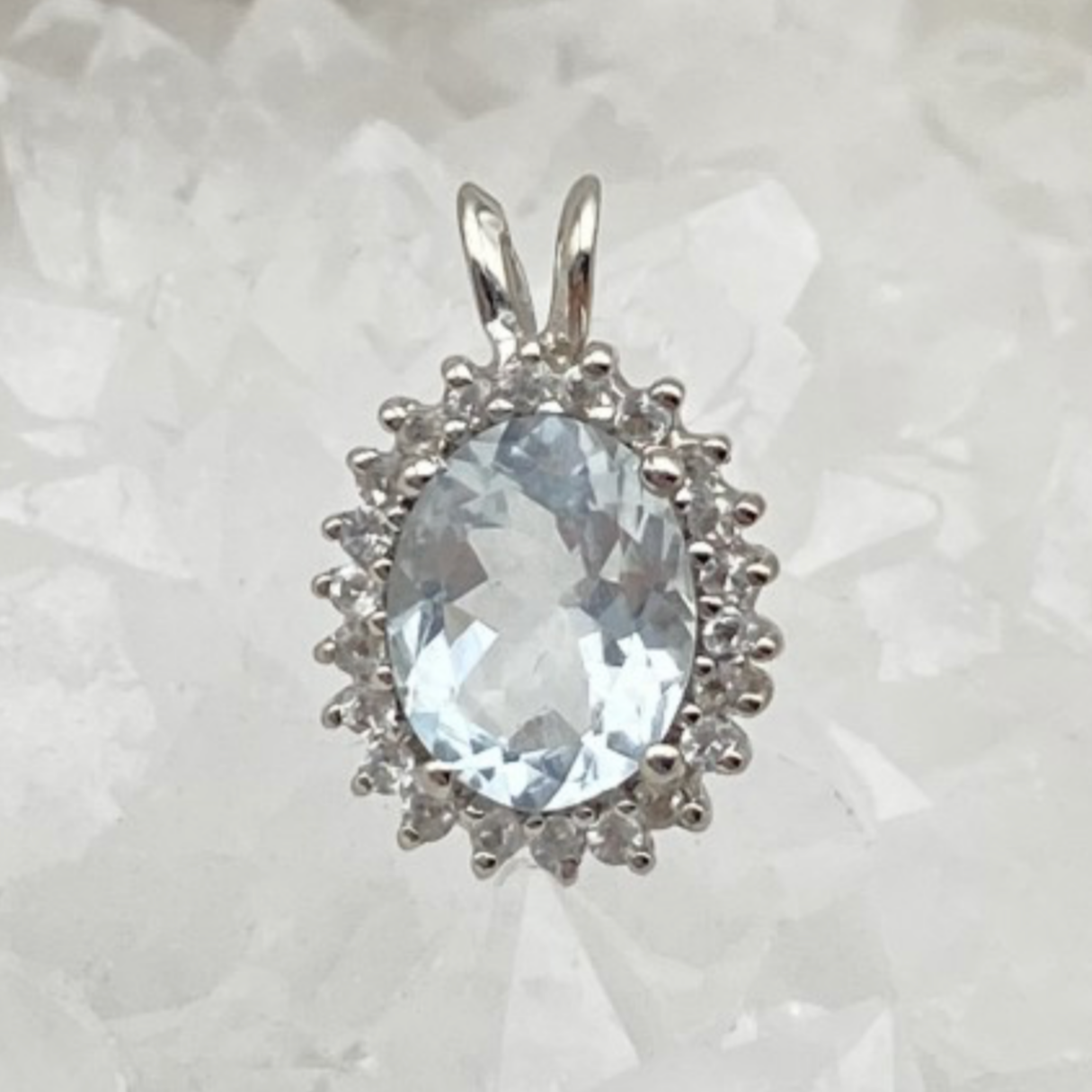 Collection Retro' | Pendentif en Argent serti d'une pierre 'gemme' en : Aigue-Marine - Améthyste - Grenat - Iolite - Péridot - Quartz fumé ou Lemon !