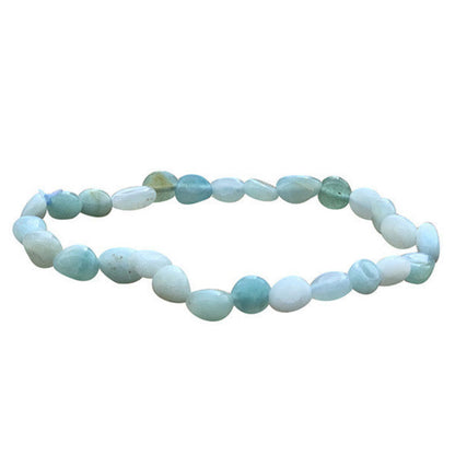 Amazonite, bracelet de 17 à 21cm, collier de 42cm et sautoir de 60cm. Perles de type 'Graine' de formes naturelles montées sur fil de haute résistance !