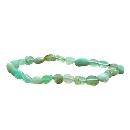 Chrysoprase, bracelet de 17 à 21cm, collier de 42cm et sautoir de 60cm. Perles de type 'Graine' de formes naturelles montées sur fil de haute résistance !