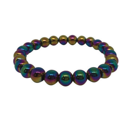 Hématite finition 'Titane', en bracelet de 17 à 21 cm, ou collier de 42 cm. Perles 'rondes' de 6 ou 8 mm. Superbes effets !