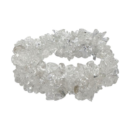 Bracelet en cristal de roche/ quartz, multi-rang en perle de type 'Baroque/Chips' - Superbe pièce !