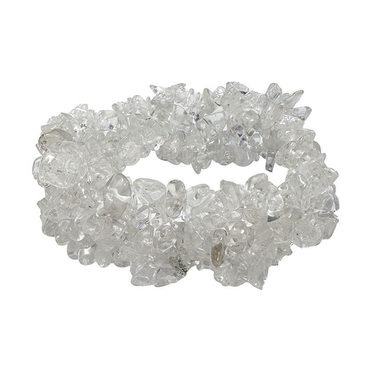 Bracelet en cristal de roche/ quartz, multi-rang en perle de type 'Baroque/Chips' - Superbe pièce !
