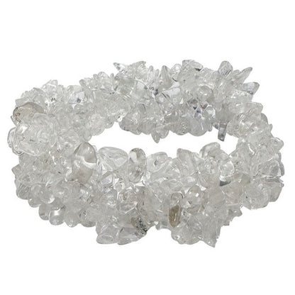 Bracelet en cristal de roche/ quartz, multi-rang en perle de type 'Baroque/Chips' - Superbe pièce !