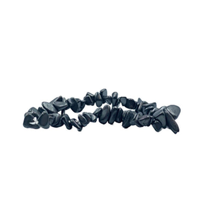 Hématite, bracelet de 17 à 21 cm ou en collier de 42 cm ou sautoir de 85 cm. Perle de type 'baroque/ chips' de 4/7 mm, montées sur fil élastique ou fil d'acier de haute résistance !