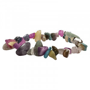 Perles « baroque » multicolores : bracelet 17‑21 cm, collier 42 cm, sautoir 85 cm, fil élastique ou acier haute résistance.