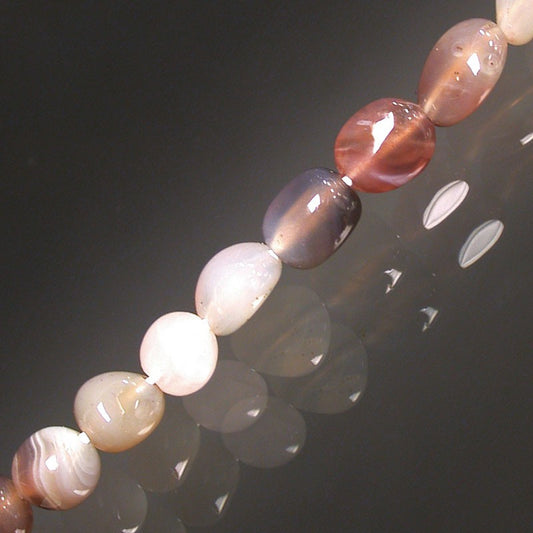 Agate Naturelle – Perles ‘Graine’ aux formes naturelles • Bracelet 17 à 21 cm • Collier 42 cm • Sautoir 60 cm, montées sur fil haute résistance !