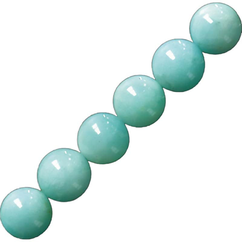 Amazonite du Mozambique, perles rondes de 4, 6 ou 8 mm. Vendu en fil de perle 38/39 cm, en bracelet de 17 à 21cm, en collier de 45 ou sautoir de 60cm. Qualité AA à AAA, superbes perles !