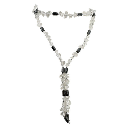 Collier/bracelet multi-rang magnétique 90 cm, perles baroque d’améthyste, quartz rose ou cristal, puissance 300‑600 Gauss !