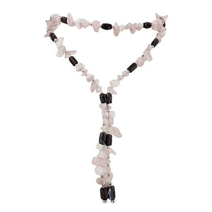 Collier/bracelet multi-rang magnétique 90 cm, perles baroque d’améthyste, quartz rose ou cristal, puissance 300‑600 Gauss !