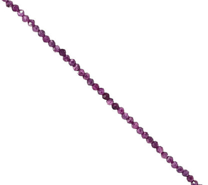 Ruby! Silver necklace or bracelet with 2/3 millimeter faceted beads. Available in a 17 cm bracelet or a 40 cm necklace. AA to AAA quality, superb beads!