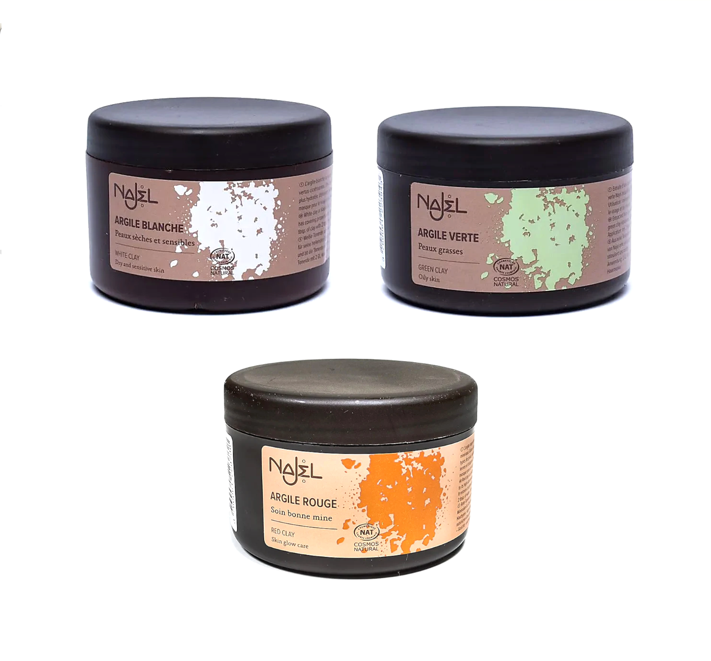 Argile naturelle – blanche, rouge ou verte, 150 g, extraite en Auvergne, idéale pour masques, nettoyage de la peau, cicatrisation et purification !