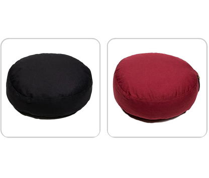 Sélection de 2 coussins 'Enfant ou Voyage' au choix pour Yoga et Méditation - Rouge ou noir - 26x11 cm - 0,850 kg. Housse extérieure en coton | Garnissage en cosses de sarrasin !