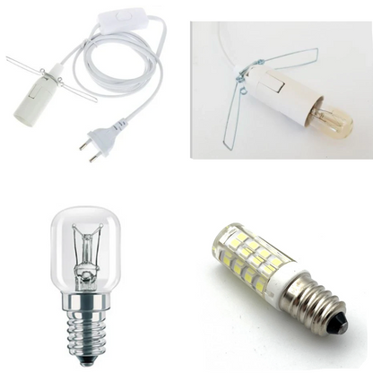 Câble électrique blanc avec interrupteur pour ampoule E14 – Longueur 1,5 m – Ampoule incandescente classique ou led !
