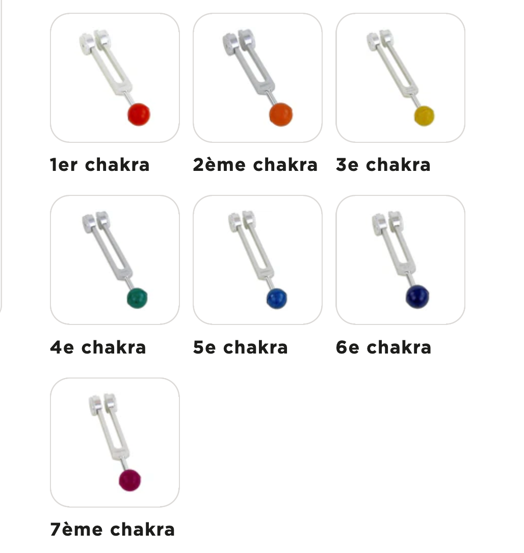 Diapasons pondérés 7 Chakras en set ou à l'unité