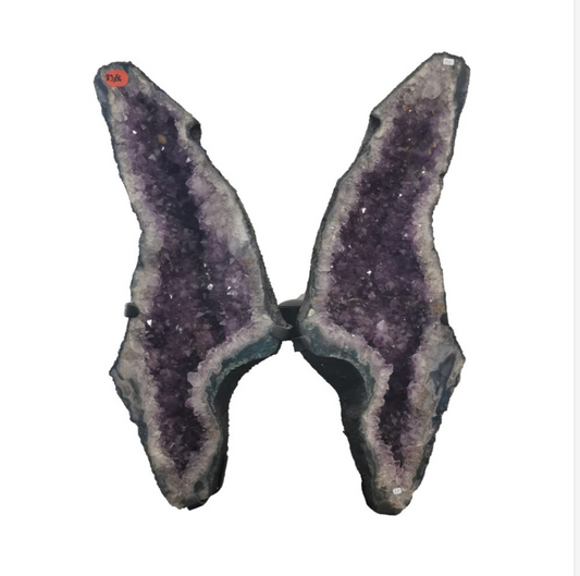 Paire de géode 'papillon' de 83x56cm - 37 kg, vendu avec socle. Superbe qualité AA, Brésil !
