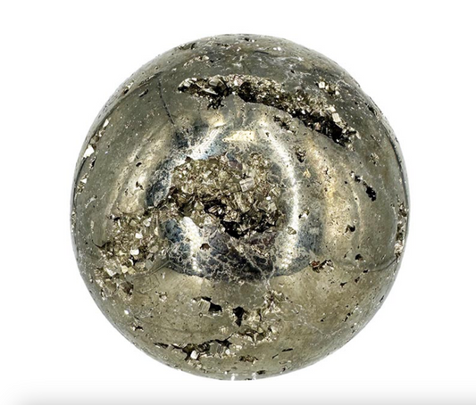 Pyrite cristal du pérou, pièce unique, sphère de 75 millimètres - 1,090 grammes. Une pierre naturellement belle !