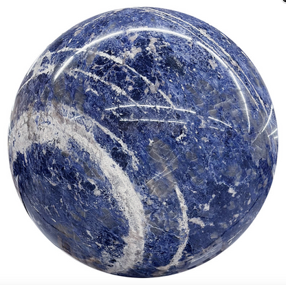 Rare, unique et impensable ! Sphère géante en Sodalite, pièce unique de 215kg, de 55cm de diamètre. Cela laisse sans voix !