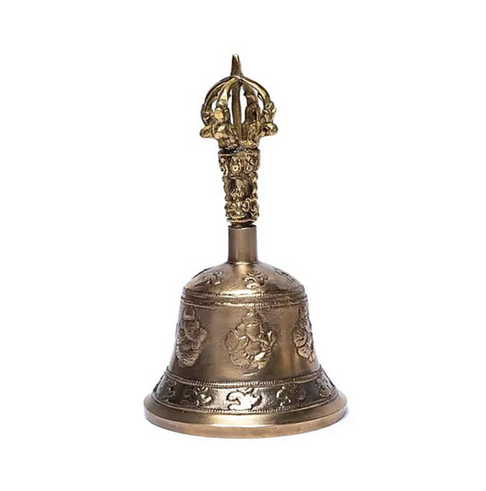 Cloche en bronze avec de belles gravures de Ganesh, du Om. 2 tailles au choix de 16 à 21 cm. Très belles qualités pour ces outils sacrés !