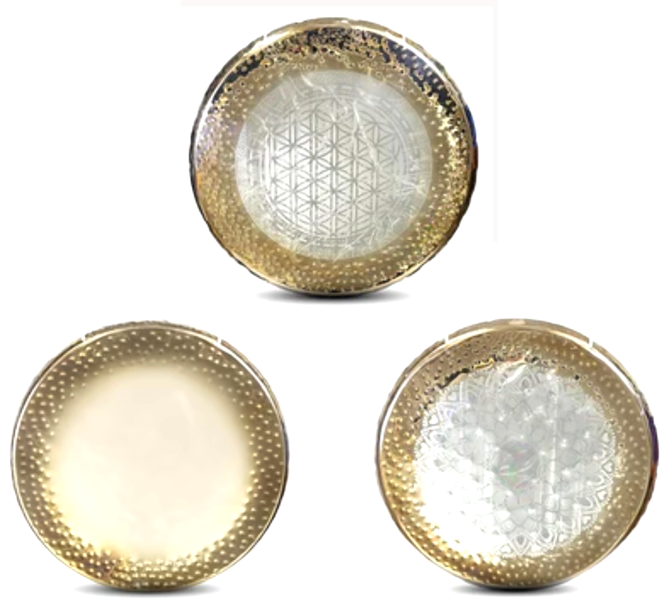 Sélection de Gong 'Collection 2025' – Ø 50-100 cm, avec ou sans motif 'Fleur de Vie' ou 'Mandala'