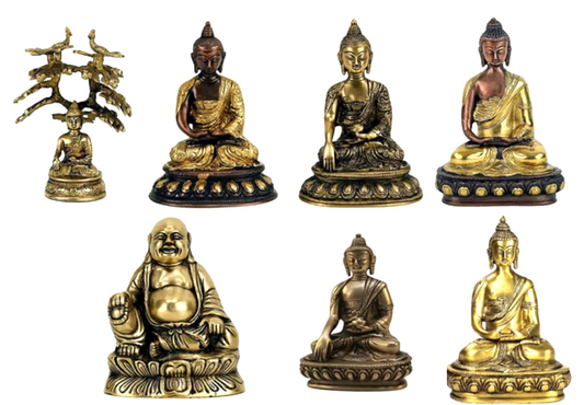 Sélection de Bouddha en laiton. Ø modèles de 13 à 20cm (au choix). Divinité Bouddhiste sacré de très belle qualité !