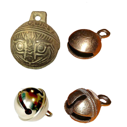 Cloches et clochettes en métal. Styles médiéval, moderne ou classique, de 11 à 38 mm pour instruments et danse !