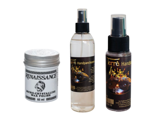 Produits d'entretien pour handpan, nettoyant, protecteur, parfait pour le bon vieillissement ou pour la restauration de vos instruments en métaux !
