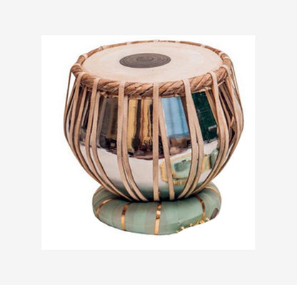 Tabla Indien traditionnel avec sac de transport, marteau et coussins. Ø Dayan: 19cm x 28cm de haut, 4,8kg/ Bayan: 30cm !