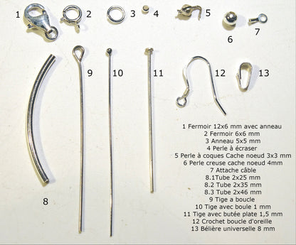 The main 0.925 Silver findings for your creations and repairs! Clasps, rings, beads, rods, bails, earrings. Very good quality!