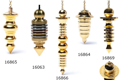 Pendules professionnels au choix, 'Plaqué Or'. Pour thérapies naturelles – Radiesthésie, homéopathie, aromathérapie et énergie
