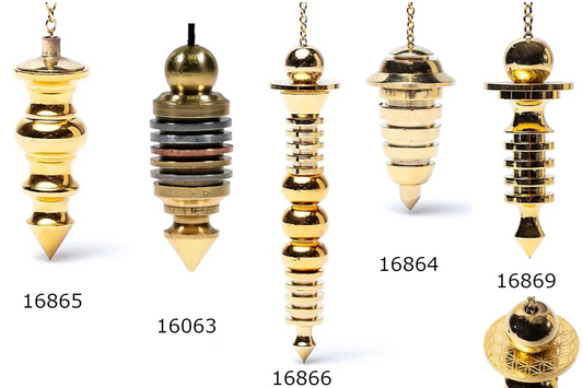Pendules professionnels au choix, 'Plaqué Or'. Pour thérapies naturelles – Radiesthésie, homéopathie, aromathérapie et énergie