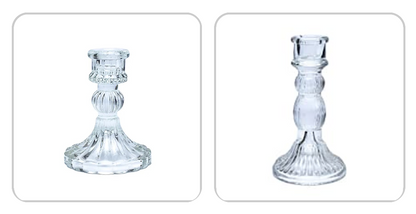Bougeoir en verre pour bougie de table, de 8 ou 10 cm. Parfait pour maintenir en toute sécurité vos bougies préférés !