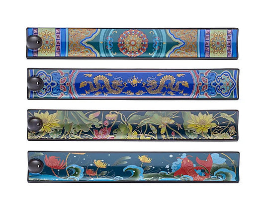 Sélection de superbes porte-encens en céramique de 22,5 cm - Motifs fins et colorés. Convient aux encens fins !
