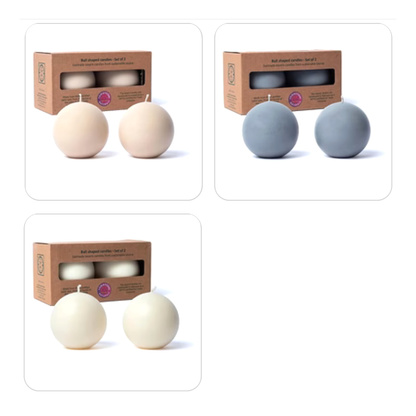Set de 2 Bougies rondes non parfumé - 7,5cm - Combustion 25/ 26H - A la stéarine végétale 100% naturelle issue de l'agriculture raisonnée. Pas de fumée, flamme stable, mèche en coton !