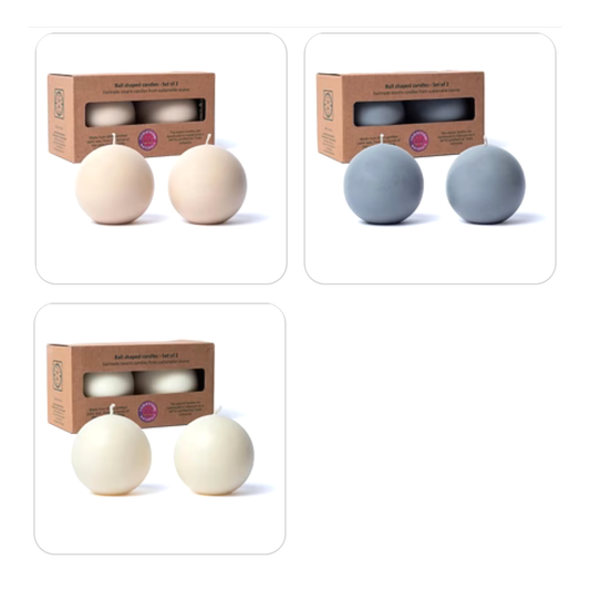 Set de 2 Bougies rondes non parfumé - 7,5cm - Combustion 25/ 26H - A la stéarine végétale 100% naturelle issue de l'agriculture raisonnée. Pas de fumée, flamme stable, mèche en coton !